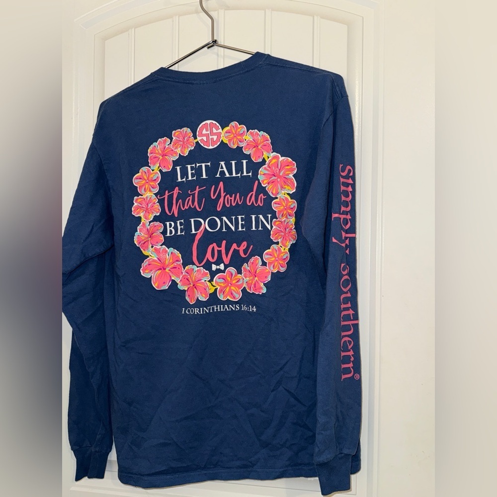 Simply Southern Let All That You Do Be Done In Love Moonrise Long Sleeve Tee